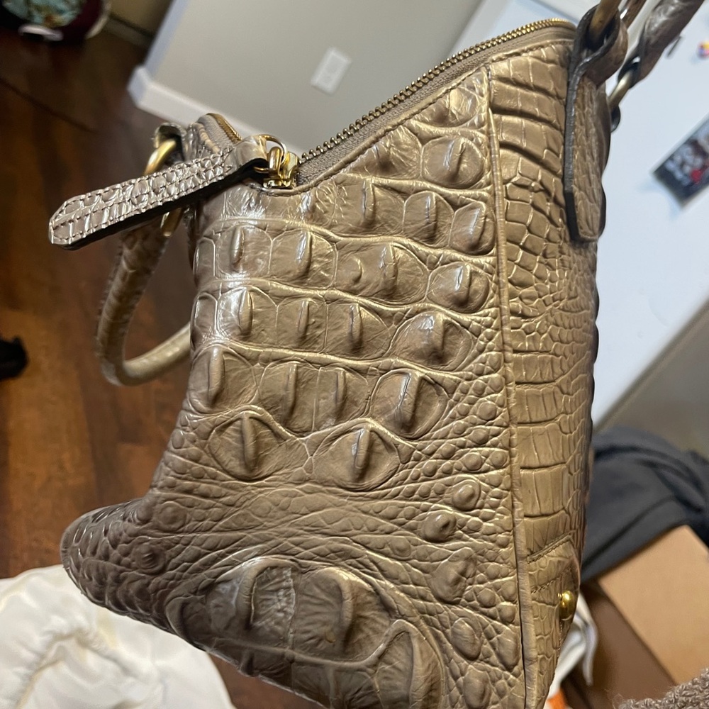 Brahmin Silver Crocodile-Embossed Medium Asher Tote - Picture 8 of 13